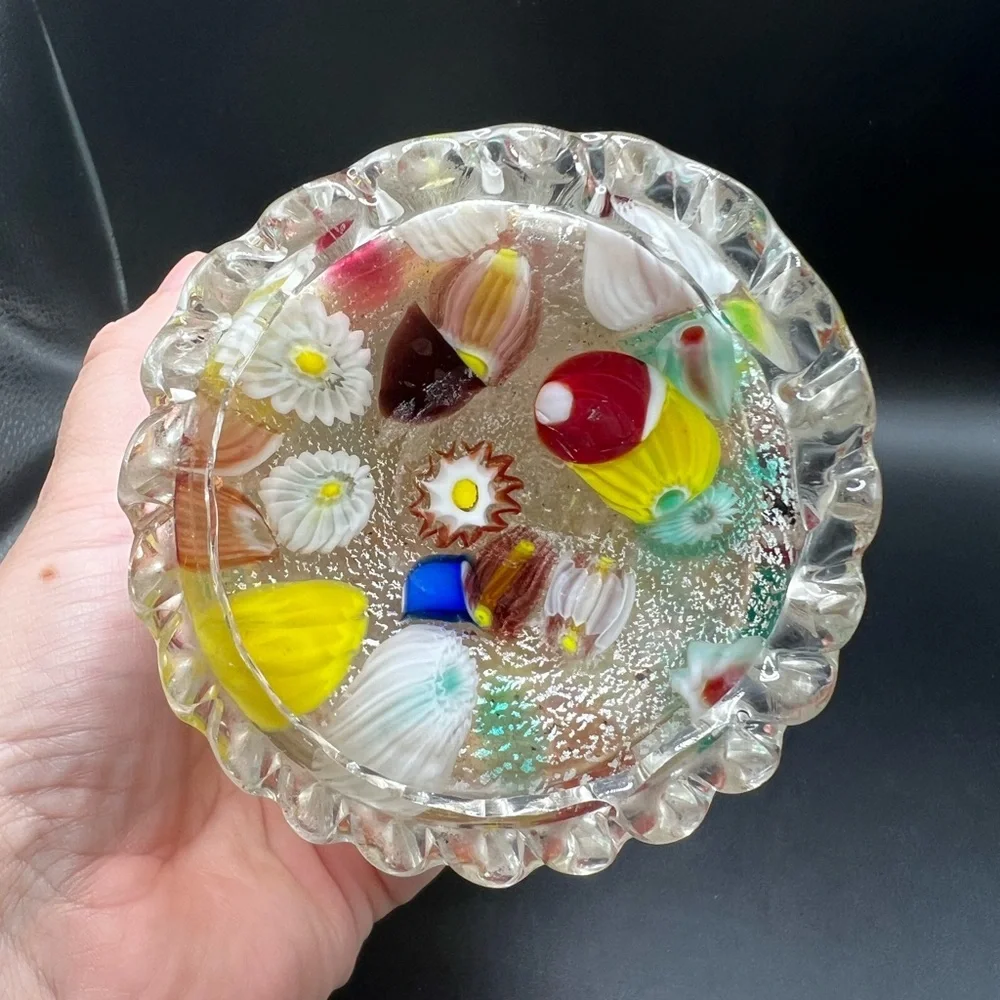 Murano glass millefiori vase or decanter